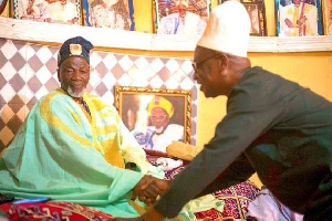 Overlord of the Dagbon Traditional Area, Yaa Naa Abukari Mahama II with GNPC CEO, Dr K.K sarpong