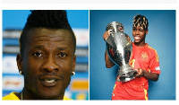 Asamoah Gyan (L) and Nico Williams