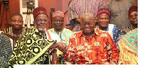 President Akufo-Addo with the Paramount Chief of Bawku, Naba Asigri Abuagrago Azoka II