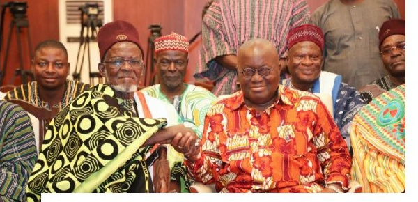 President Akufo-Addo with the Paramount Chief of Bawku, Naba Asigri Abuagrago Azoka II