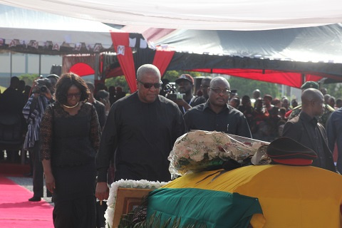 Former President John Mahama  pays his last respect to Major Mahama