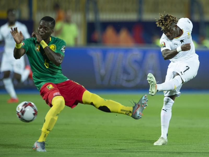 Atsu in action for Ghana at the AFCON