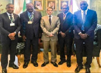 Ambassador Hamdan AL Rogi (middle) with Sheikh IC Quaye and some members of the board