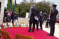 Vice President Dr. Mahamudu Bawumia (left) at the national wreath laying ceremony