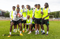 Black Stars players at training