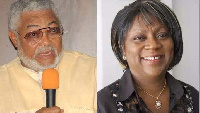 Former President Jerry John Rawlings and Valerie Sawyerr