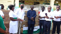 Officials of Tobinco making the donation