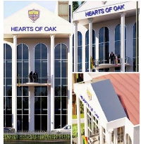 A collage of the Hearts of Oak commercial center