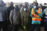 Minister for Sanitation and Water Resources, Cecilia Abena Dapaah with Nana Addo Dankwa Akufo-Addo