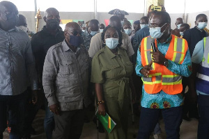 Minister for Sanitation and Water Resources, Cecilia Abena Dapaah with Nana Addo Dankwa Akufo-Addo