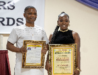 Nick Danso Adjei with his award