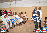 Dr. Mahamudu Bawumia speaking to locals of the Lambussie, Nandom and Lawra constituencies