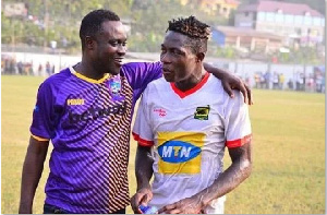 Communication Director of Medeama SC Patrick Akoto and midfielder, Justice Blay