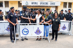 Donors and the police during the presentation