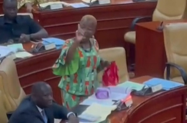 Deputy Minority Whip and MP for Ada East, Comfort Doyoe-Ghansah speaking on the floor of Parliament