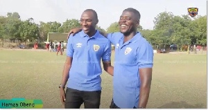 Coach Samuel Boadu with Hamza