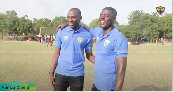 Accra Hearts of Oak coach, Samuel Boadu and his assistant Hamza Obeng