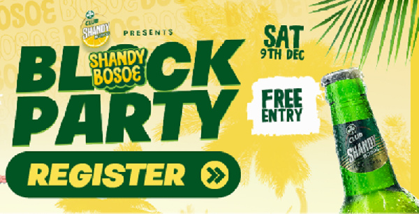 Flyer of the Black Shandy Bosoe Party