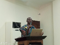 Douglas Quartey speaking at the event