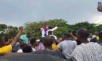 Agya Koo addressing resident of Techiman North Constituency