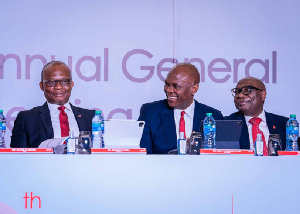 Kennedy Uzoka, Tony Elumelu and Bili Odum at the 60th Annual General Meeting