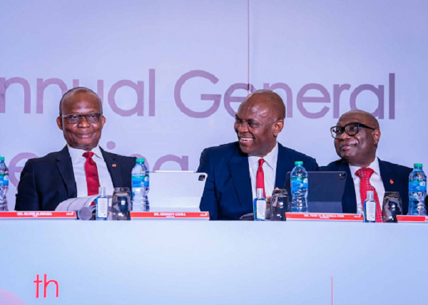 Kennedy Uzoka, Tony Elumelu and Bili Odum at the 60th Annual General Meeting