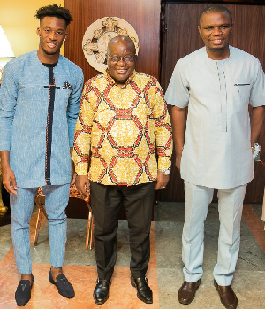 Callum Hudson-Odoi President Nana Akufo-Addo and Mustapha Ussif