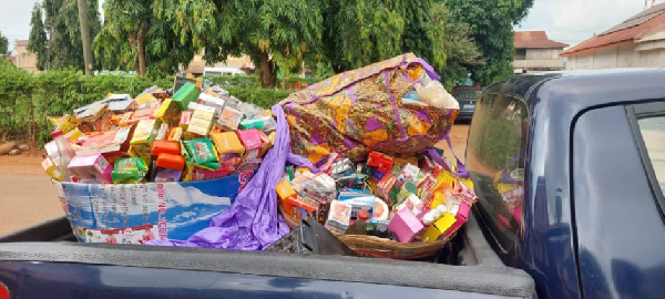 The confiscated products were disposed of at the Akwadum dumping site