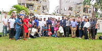 Steve Amponsah, Oduma CEO and guests during the briefing session to the CSA and GC3B team