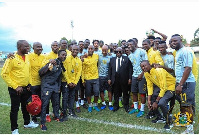 President Akufo-Addo in a pose with the Black Stars squad