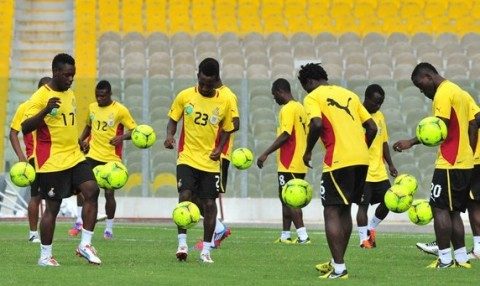 Black Stars team in camp prior to 2014 World Cup in Brazil