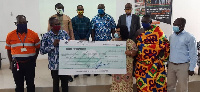 The cheque was handed over to the Chairman of the committee, Mr. IY Bimpeh