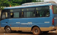 The bus that transported the 'strangers' to the registration centre