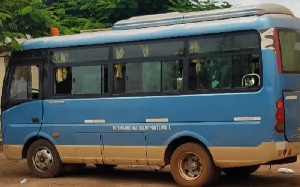 The bus that transported the 'strangers' to the registration centre