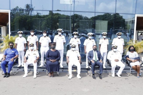 Group photo of Naval High Command and Tullow officials