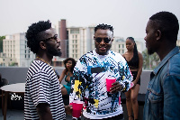 DJ Mensah with Bisa Kdei on set