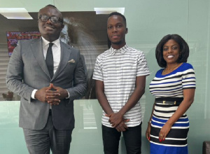 Journalist Albert (M) with Bola Ray and Nana Aba Anamoah