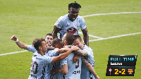 Black Stars defender Joseph Aidoo with his Vigo teammates