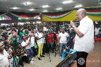 Mahama addressing some residents of mining communities