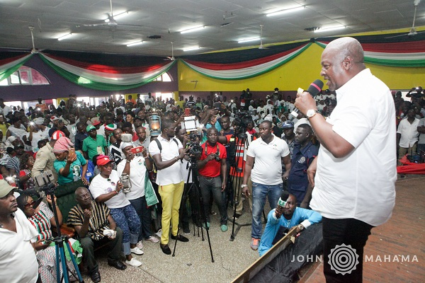 Mahama addressing some residents of mining communities