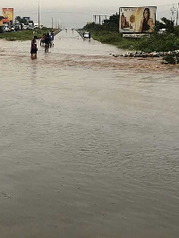 A photo of the flood situation in the North East Region