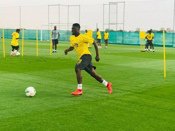 The Black Stars squad training at their camp