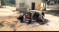 The burnt car