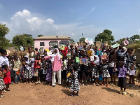 Some school children who were involved in the reading programme