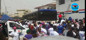 Some party enthusiasts at the NPP Head Office