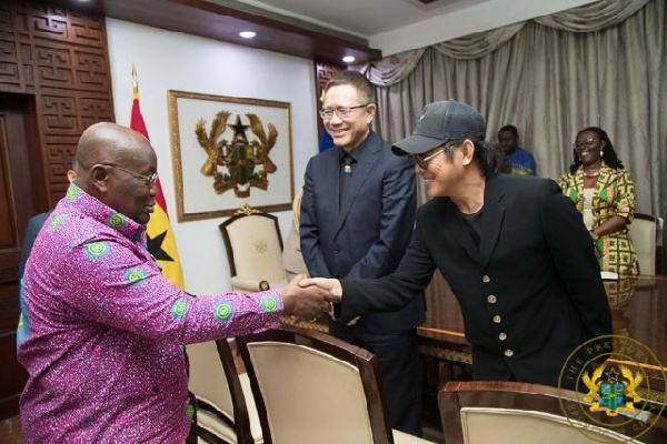 President Akufo-Addo exchanging pleasantries with Chinese actor, Jet Li