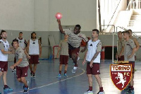 Afriyie Acquah with teammates in Handball game