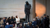 Congressional leaders and family members attended the ceremony, highlighting his legacy.