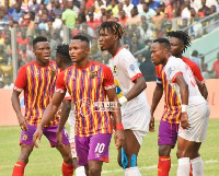 Hearts of Oak and Asante Kotoko players