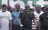 NDC Flagbearer John Mahama with some party gurus and enthusiasts